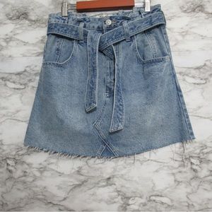 Free People We the Free Paper Bag Waist Denim Mini Skirt Size 26